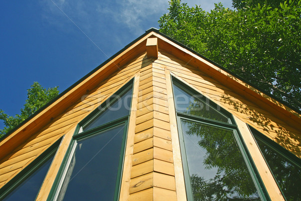 Haus top blauer Himmel home Fenster Sommer Stock foto © RedDaxLuma
