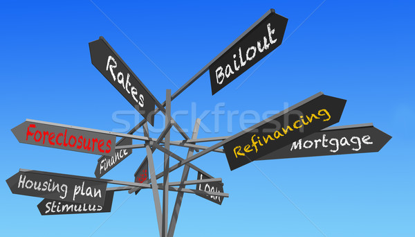 housing crisis signs post Stock photo © RedDaxLuma