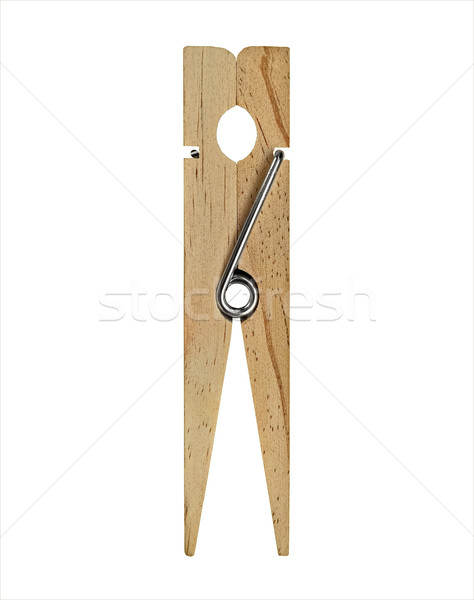 Bağbozumu ahşap clothespin yalıtılmış beyaz Stok fotoğraf © RedDaxLuma