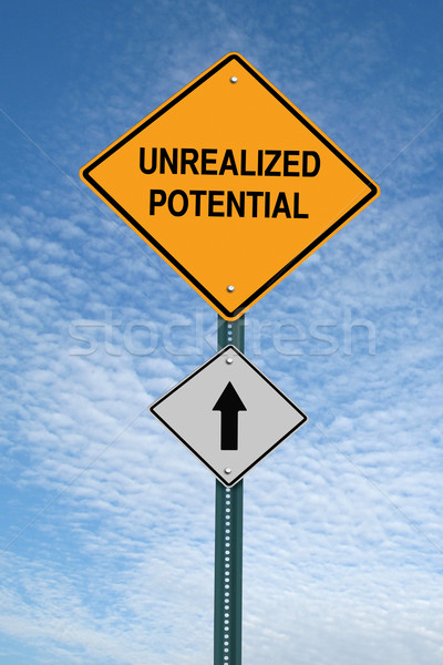 motivational unrealized potential ahead sign post Stock photo © RedDaxLuma
