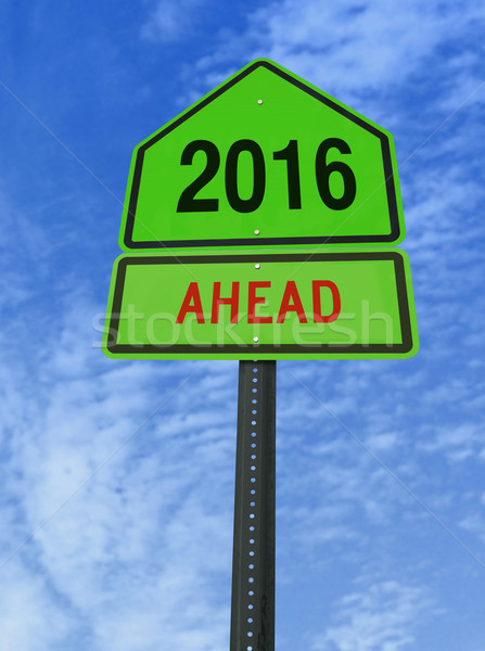 2016 ahead roadsign Stock photo © RedDaxLuma