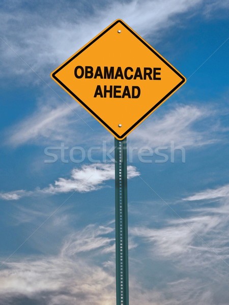 Stock photo: obamacare ahead conceptual post