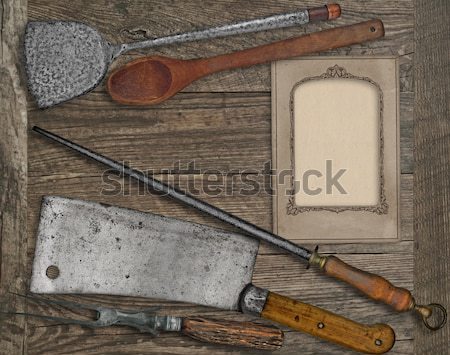 vintage kitchen utensils collage Stock photo © RedDaxLuma