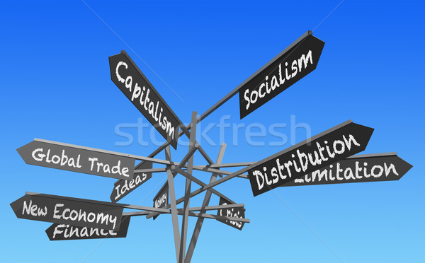 world economy signs post Stock photo © RedDaxLuma