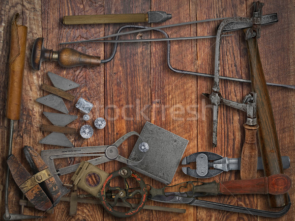 vintage jeweler tools and diamonds Stock photo © RedDaxLuma