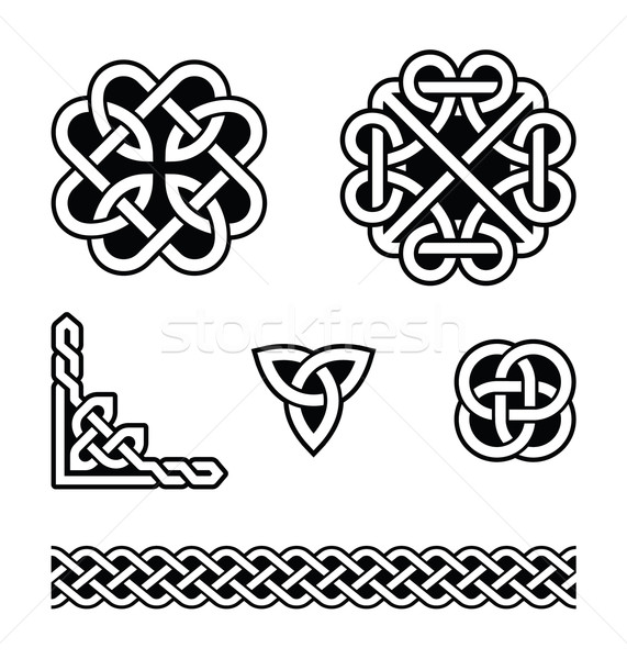 Celtic patronen vector ingesteld traditioneel symbolen Stockfoto © RedKoala