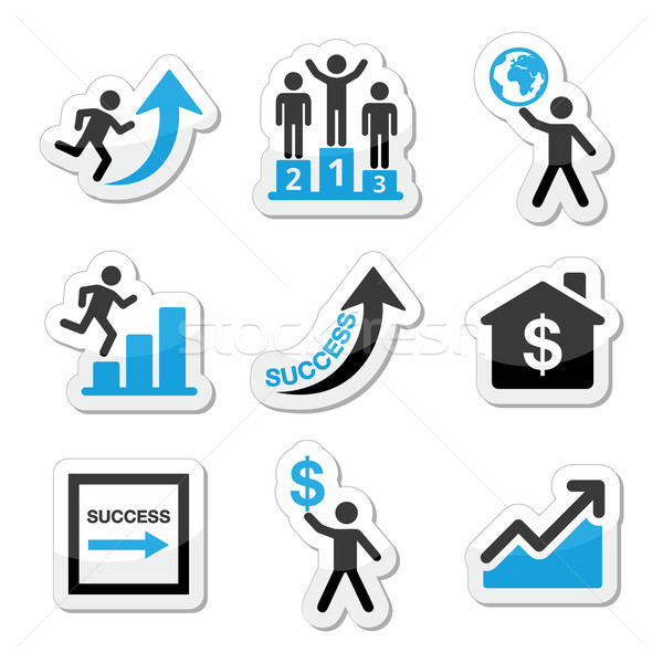 Success in business, self development icons set Stock photo © RedKoala