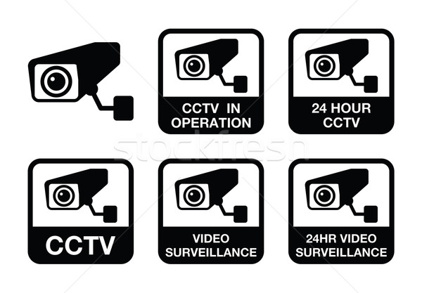 CCTV camera, Video surveillance icons set Stock photo © RedKoala