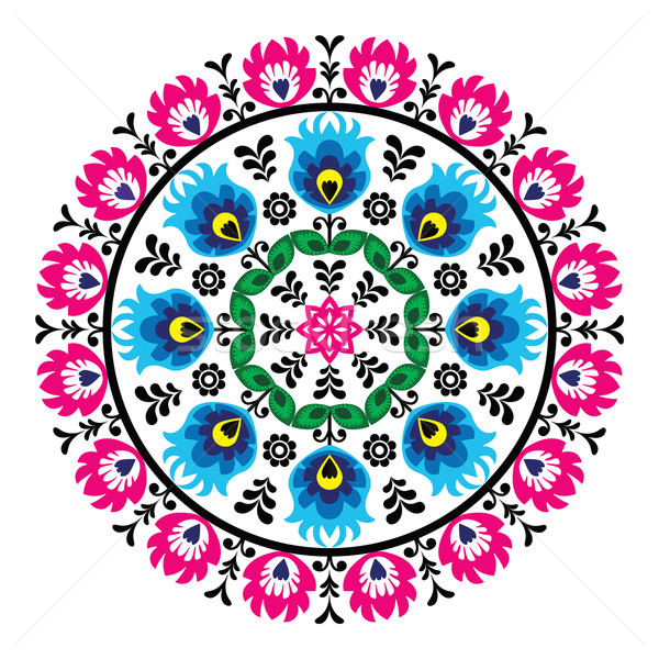 Polish traditional folk pattern in circle Stock photo © RedKoala