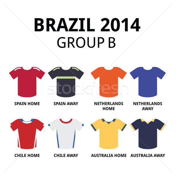 World Cup Brazil 2014 - group B teams football jerseys  Stock photo © RedKoala