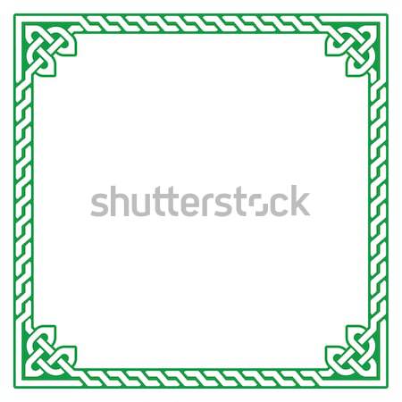 Celtic groene frame grens patroon vector Stockfoto © RedKoala