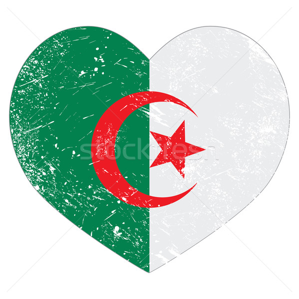 Algeria retro heart shaped flag Stock photo © RedKoala