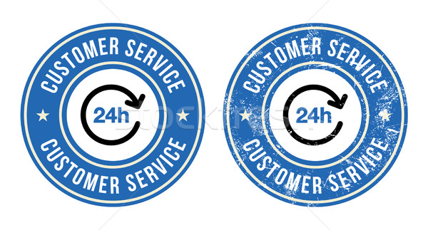 Stock photo: 24h customer service retro badges