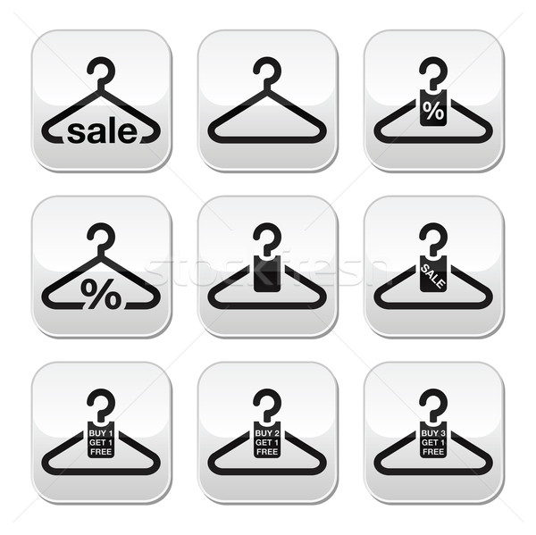 Hanger, sale, buy 1 get 1 free buttons set Stock photo © RedKoala