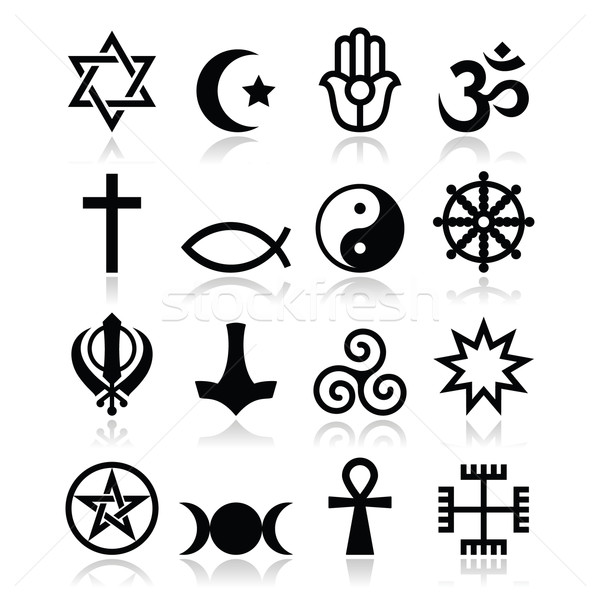 Religion of the world symbols - vector icons set  Stock photo © RedKoala
