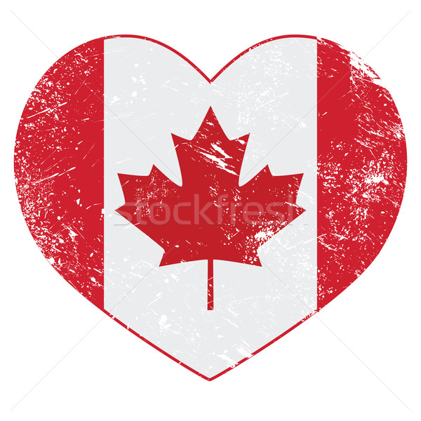 Canada heart retro flag Stock photo © RedKoala