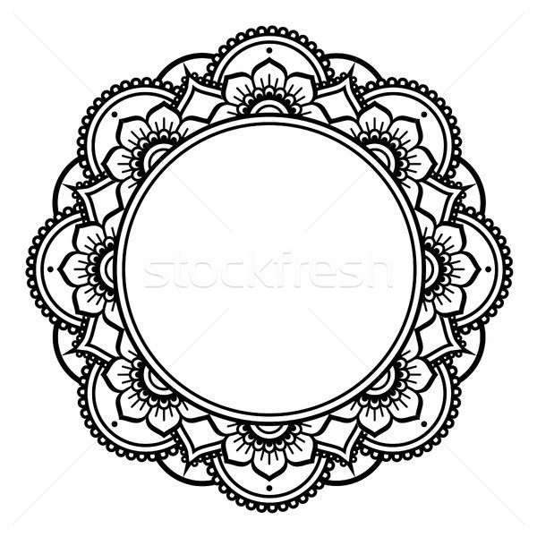 Mandala terv henna tetoválás minta indiai Stock fotó © RedKoala