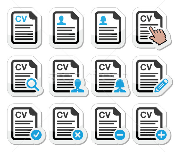 CV - Curriculum vitae, resume vector icons set Stock photo © RedKoala