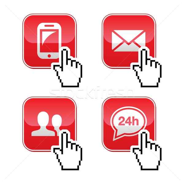 Contact buttons set with cursor hand icon Stock photo © RedKoala
