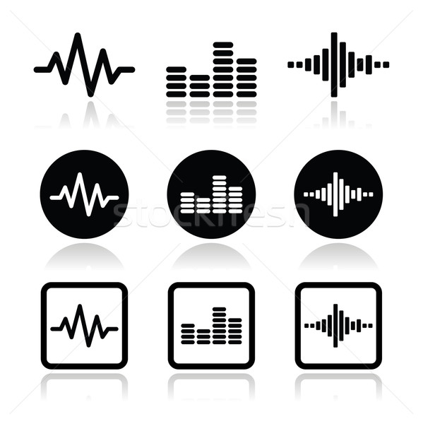soundwave music vector icons set Stock photo © RedKoala