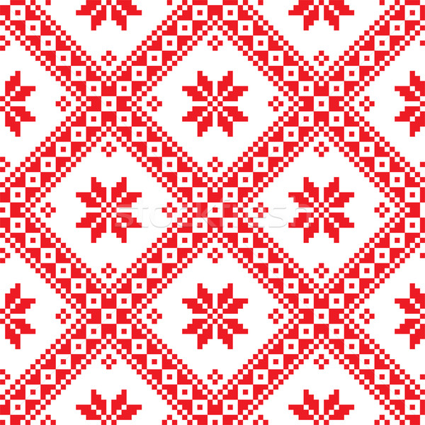 Seamless Ukrainian Slavic folk emboidery pattern Stock photo © RedKoala
