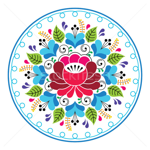 Russian folk art pattern - round floral design  Stock photo © RedKoala