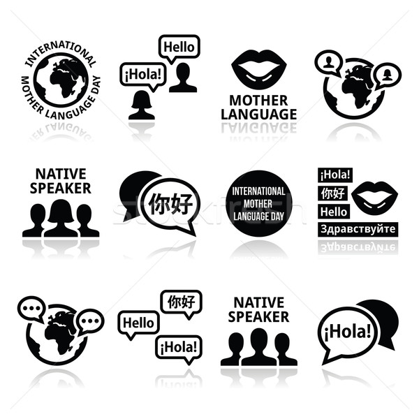 International Mother Language Day icons set  Stock photo © RedKoala