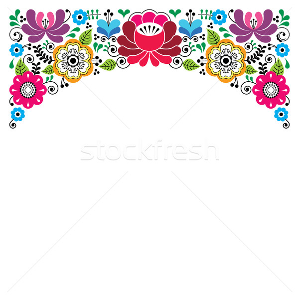 Russian floral pattern, colorful composition - wedding invitation, greetings card Stock photo © RedKoala