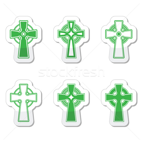 Irlandés Celtic cruz vector signo cruces Foto stock © RedKoala