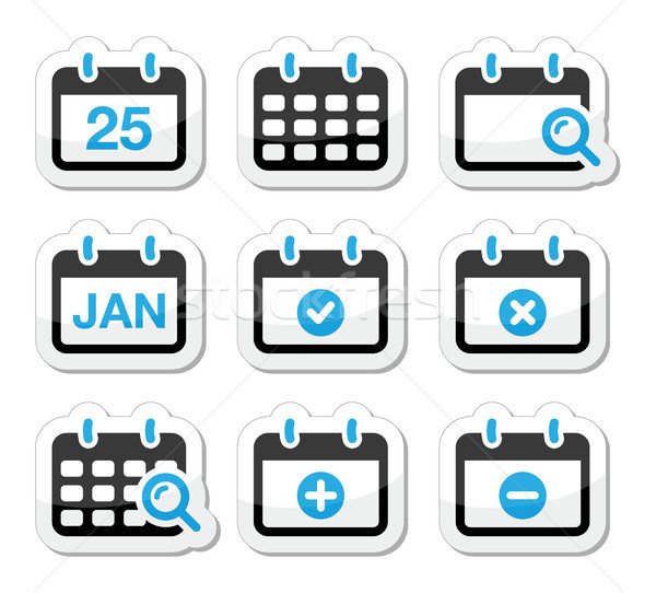Calendar date vector icons set Stock photo © RedKoala