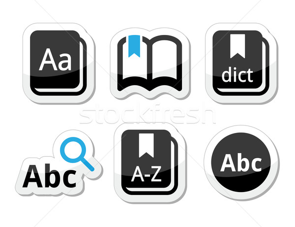 Dictionary book vector icons set Stock photo © RedKoala