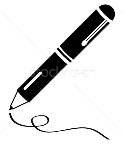 Writing pen clean black icon Stock photo © RedKoala