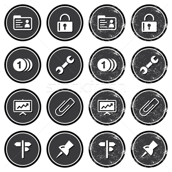 Website navigation icons on retro labels set Stock photo © RedKoala