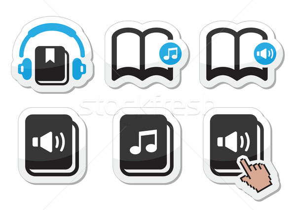 Audiobook vector icons set Stock photo © RedKoala