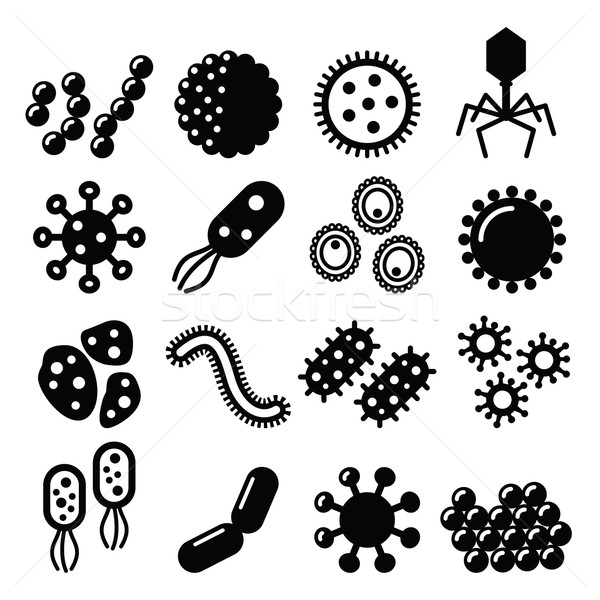 Virus, bacteria, superbug vector icons set  Stock photo © RedKoala