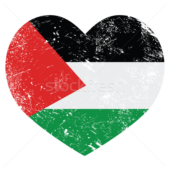 The State of Palestine retro heart shaped flag  Stock photo © RedKoala