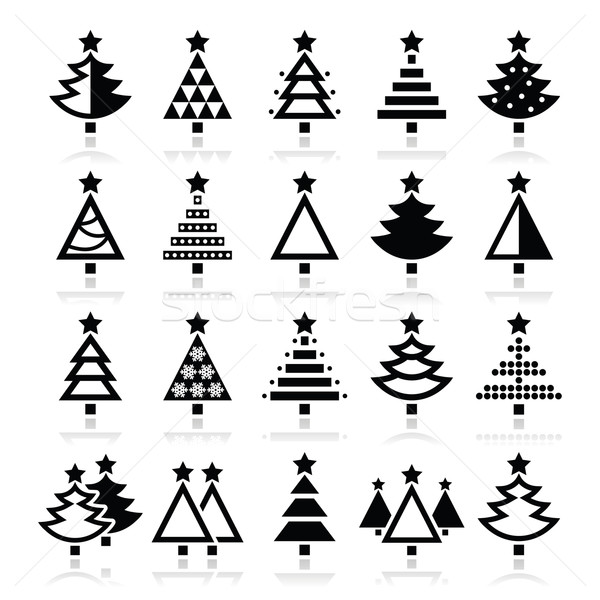 Christmas tree - various types vector icons set  Stock photo © RedKoala