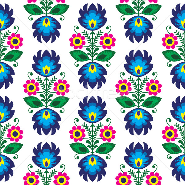 Seamless traditional floral polish pattern - ethnic background Stock photo © RedKoala