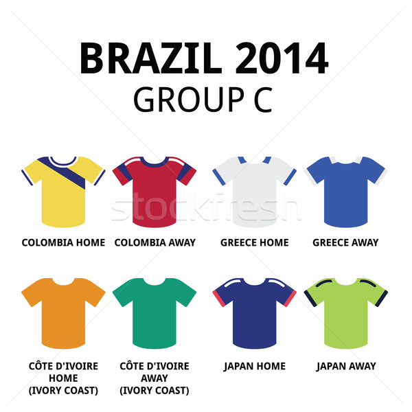 World Cup Brazil 2014 - group C teams football jerseys  Stock photo © RedKoala