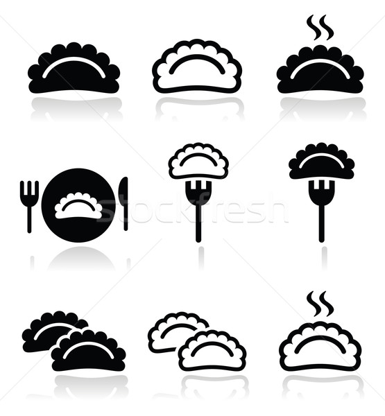 Dumplings, food vector icons set Stock photo © RedKoala