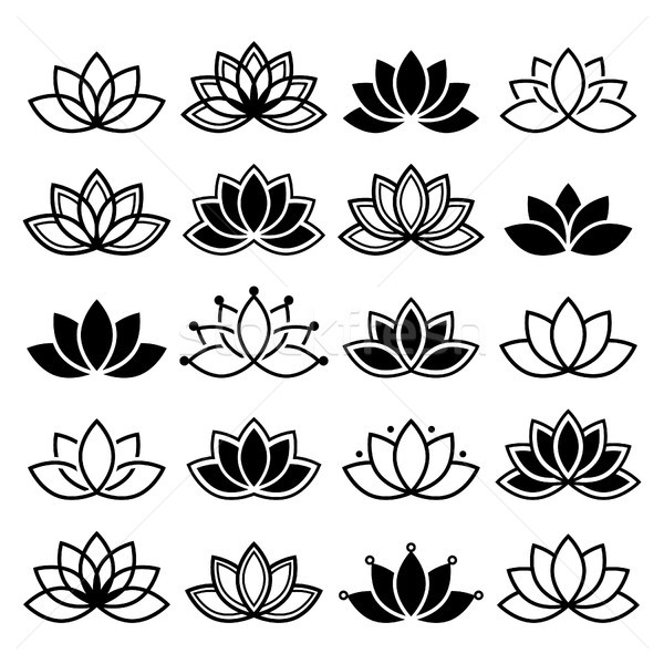 Lotus flower design, set, Yoga vector abstract collection  Stock photo © RedKoala