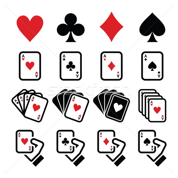 Playing cards, poker, gambling icons set Stock photo © RedKoala