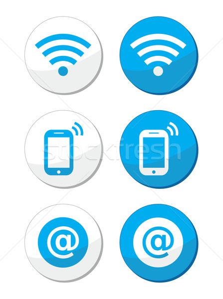 Wi-fi rede internet azul conjunto Foto stock © RedKoala