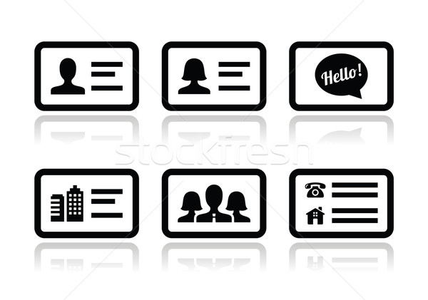 Business card vector icons set Stock photo © RedKoala