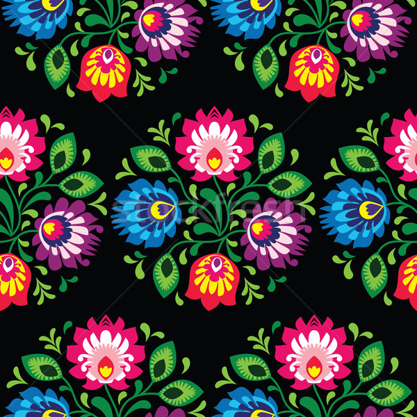 Seamless traditional floral polish pattern - ethnic background Stock photo © RedKoala