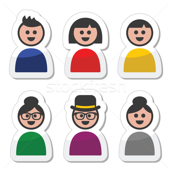 User, young and old people icons set Stock photo © RedKoala