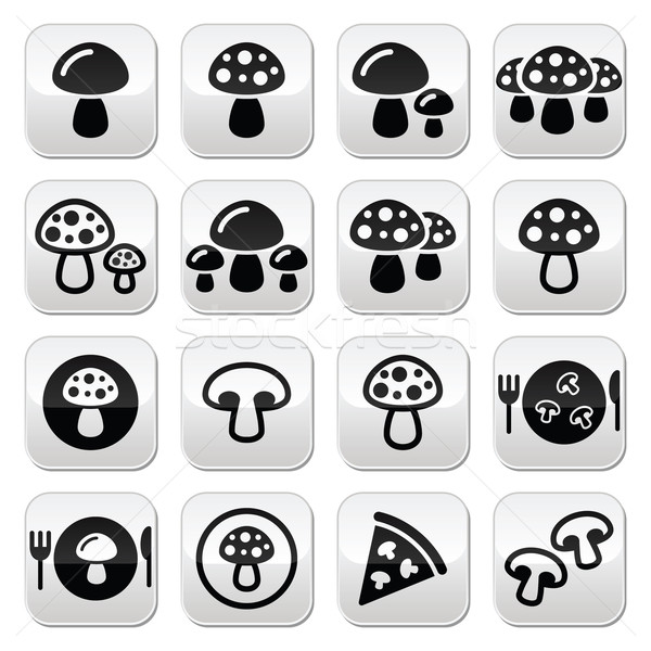 Mushroom vector buttons set Stock photo © RedKoala
