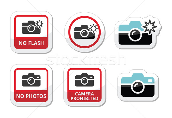 No photos, no cameras, no flash icons Stock photo © RedKoala