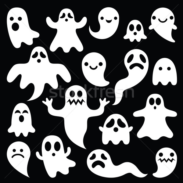 projeto de fantasma branco de halloween em um fundo transparente. fantasma  png com design de forma abstrata. imagem de elemento de festa fantasma  branco de halloween. fantasma com uma cara assustadora. 11016937