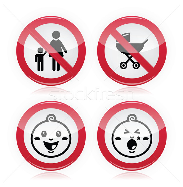 Warning sign: no babies, no children Stock photo © RedKoala